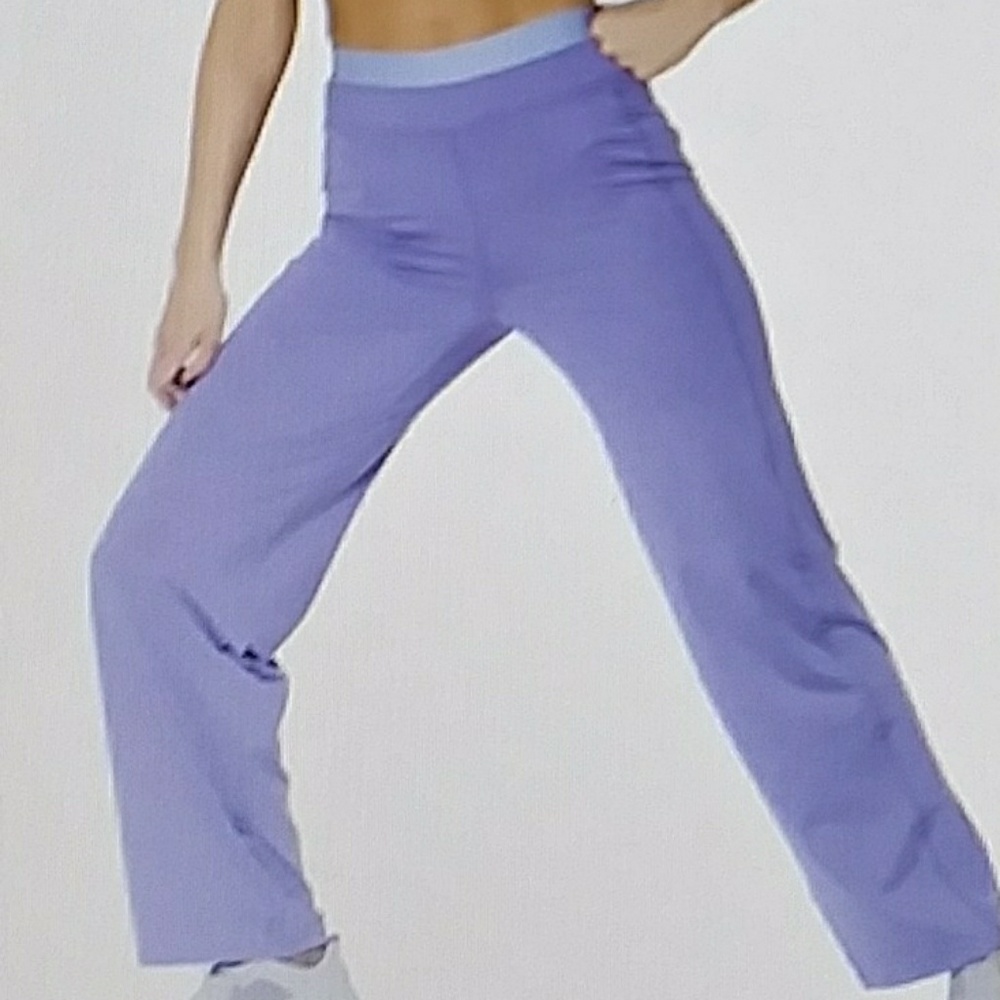 Stretch Knit Workout Pants- Purple